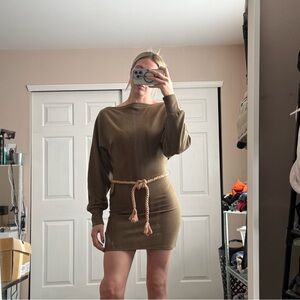Olive Green Sweater Dress